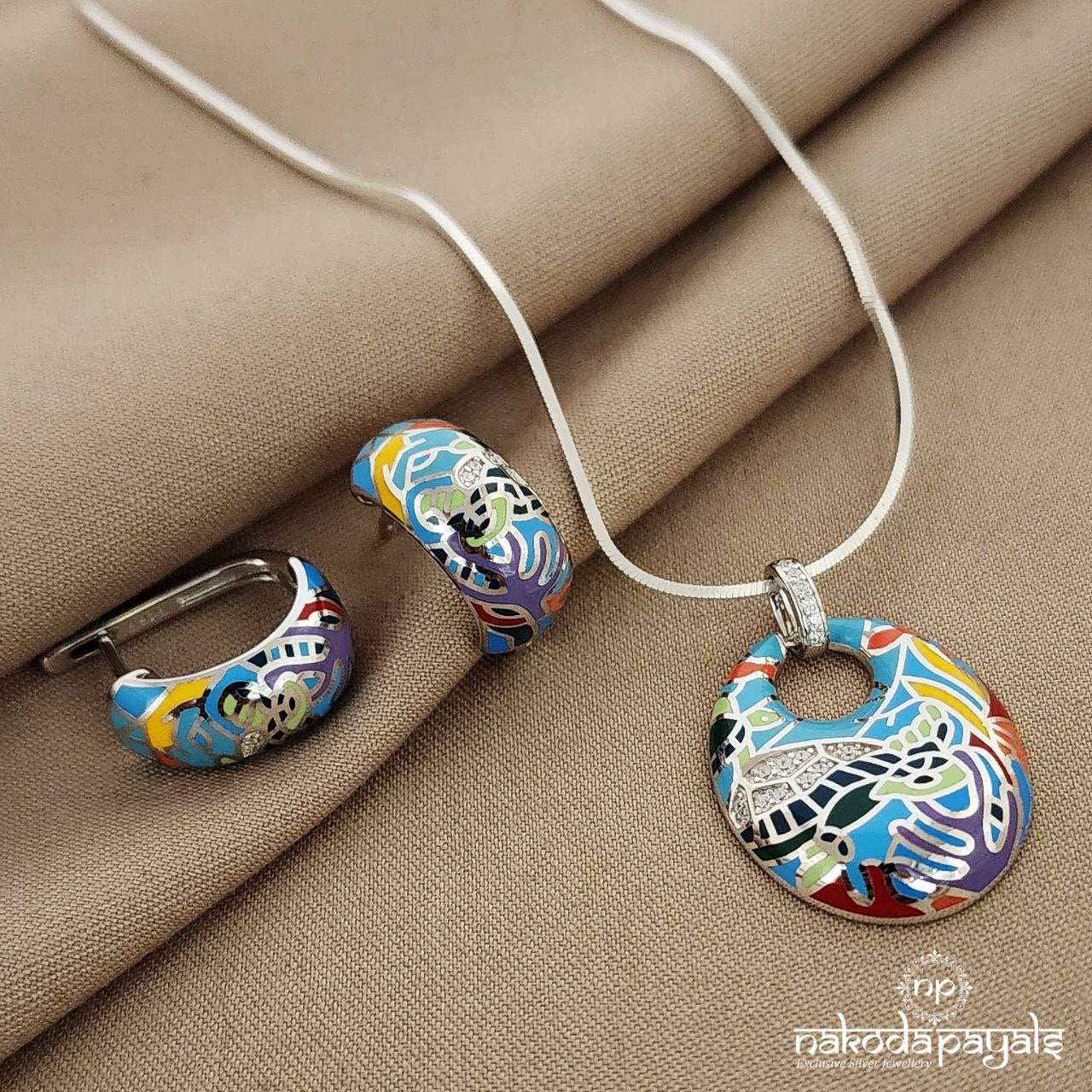 Aquatic Enameled Pendant Set(St1816)