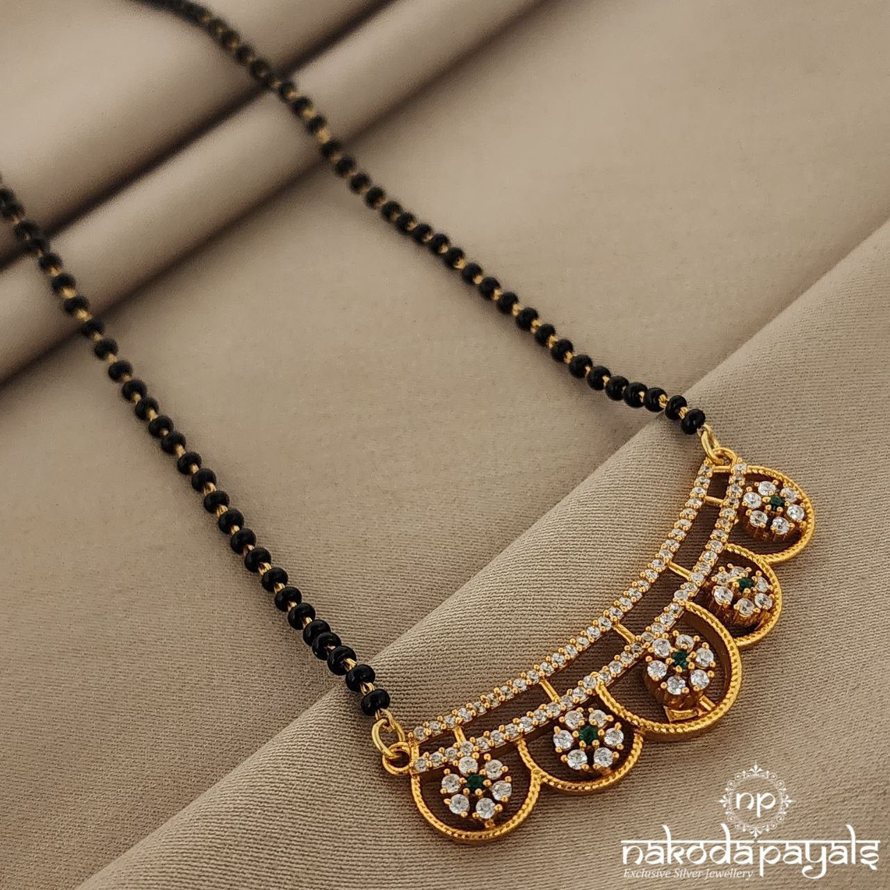 Notable Green Mangalsutra (Ms0371)