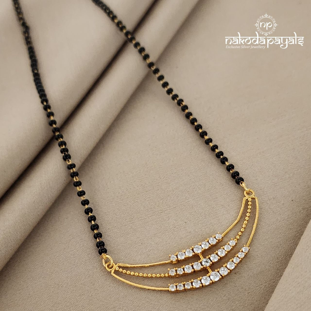 Sober White Moon Mangalsutra (Ms0385)