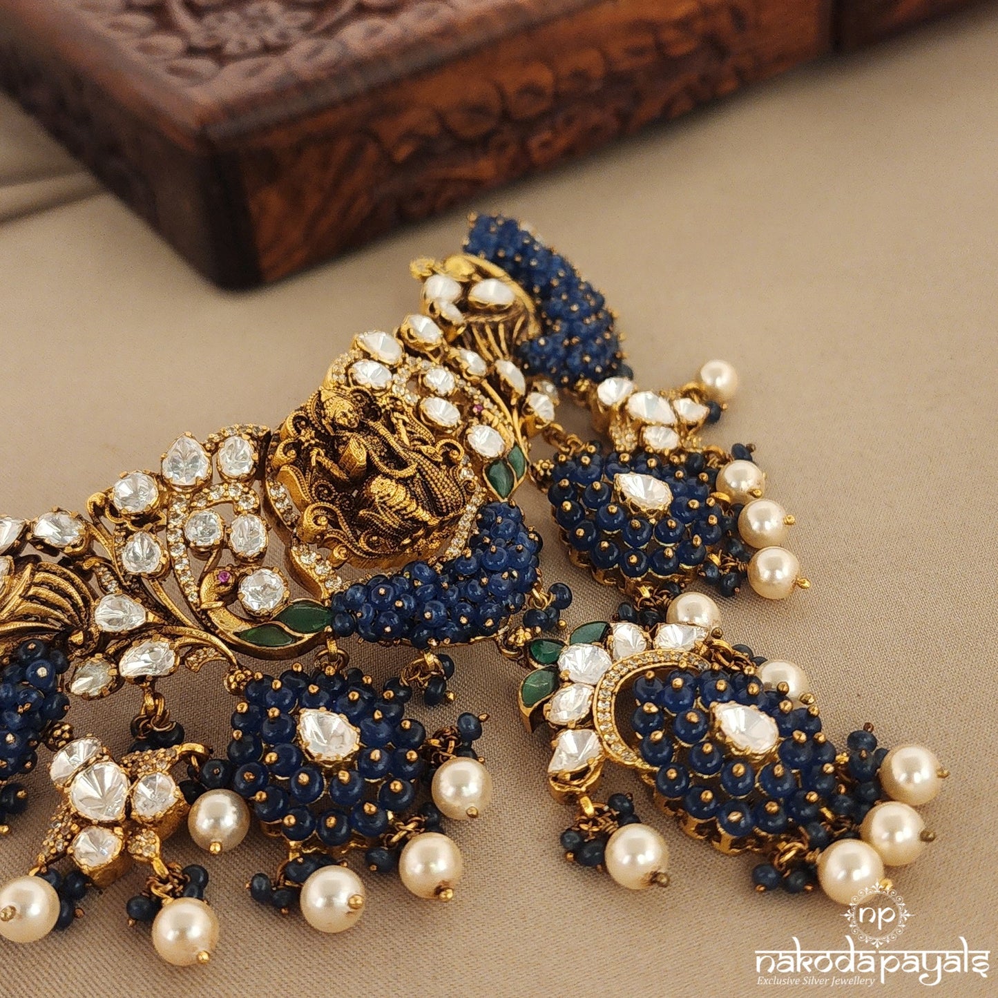 Glamorous Moissanite Choker With Earrings (Gn7317)