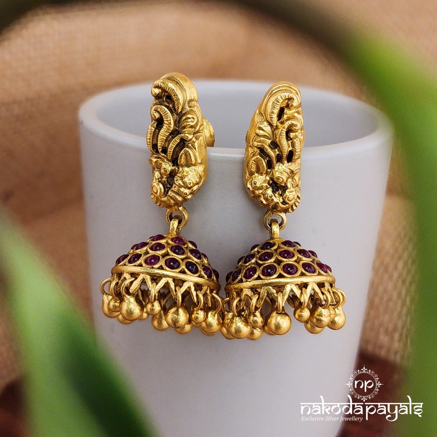 Nakshi Peacock Kemp Jhumki (Ge8026)