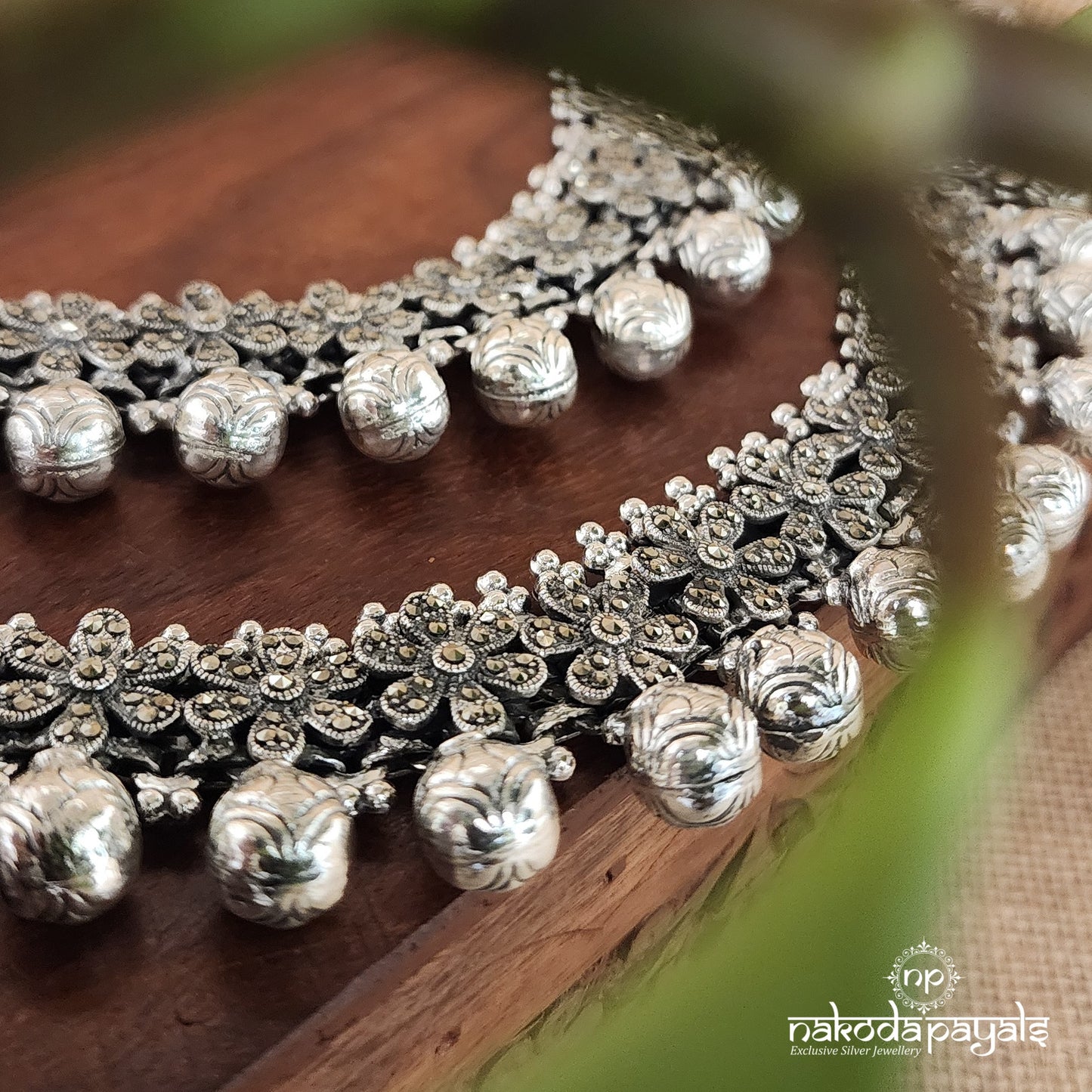 Floral Marcasite Anklet (A5685)