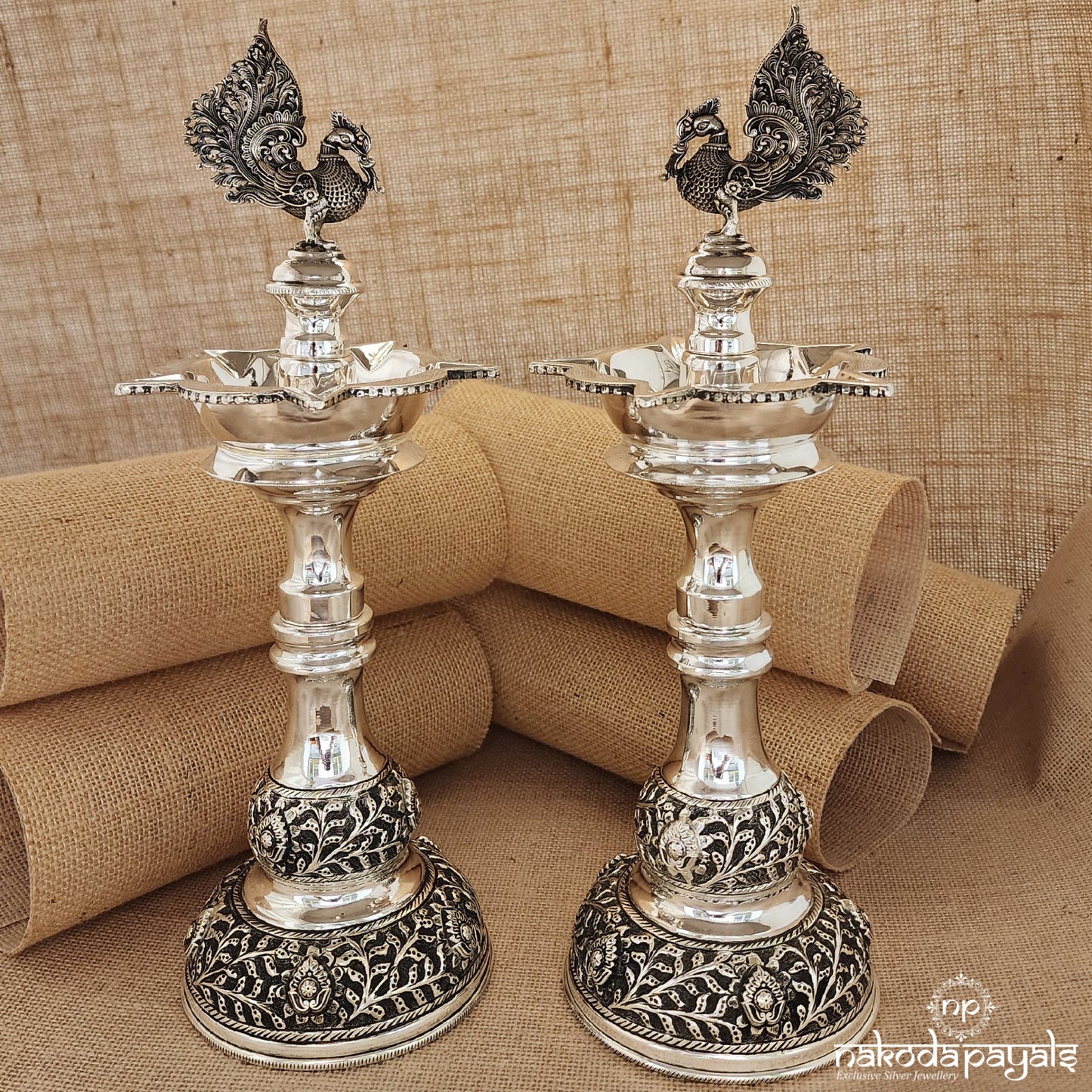 Classic Peacock Lamp Pair 12" (Aa0905)