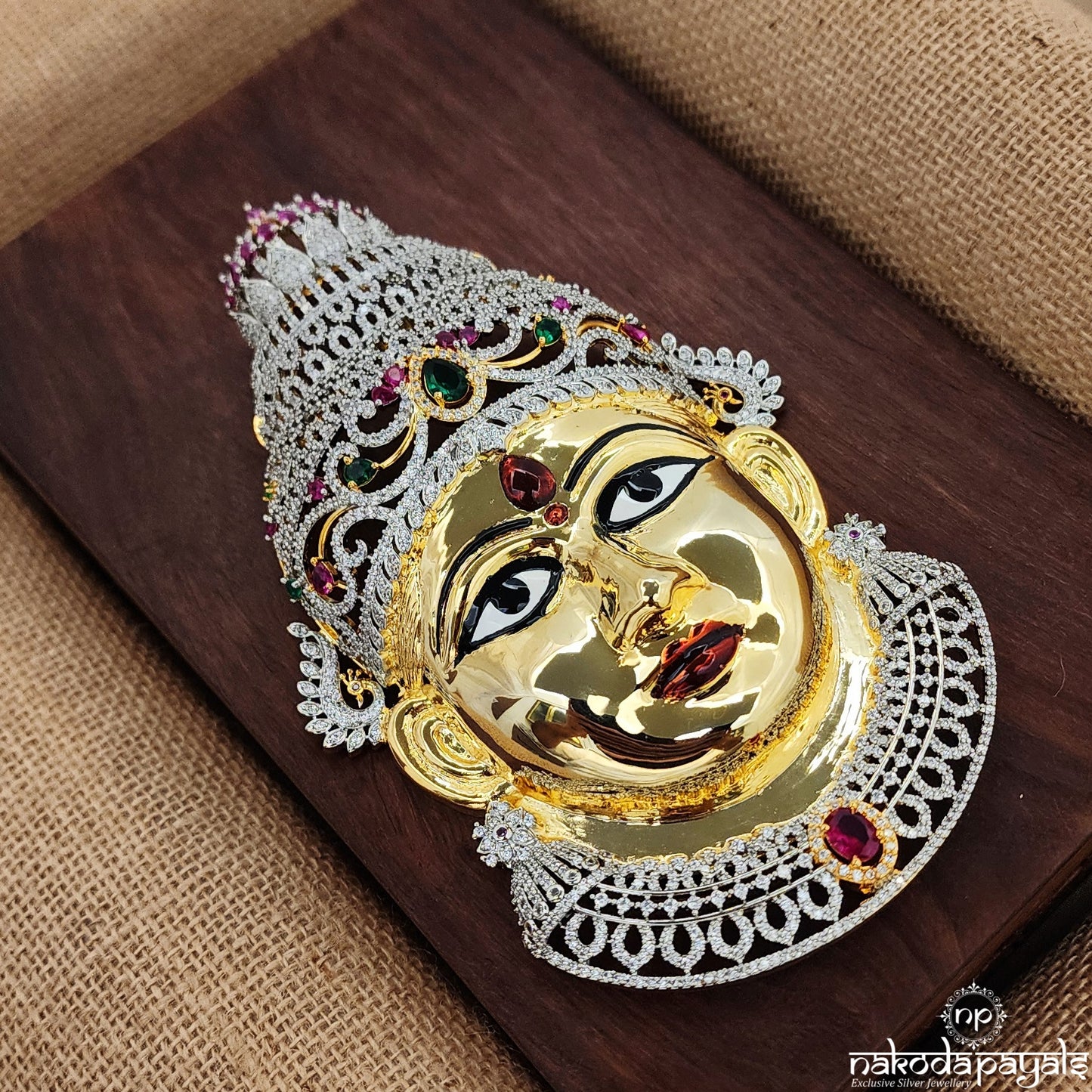 Stone Studded Lakshmi Mukhvada 6" (Aa1434)