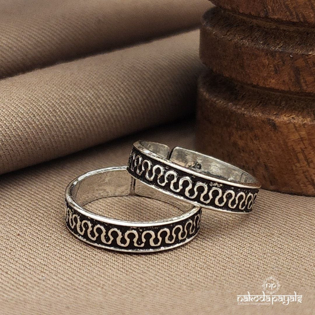 Wavy Oxidised Toebands (T4730)