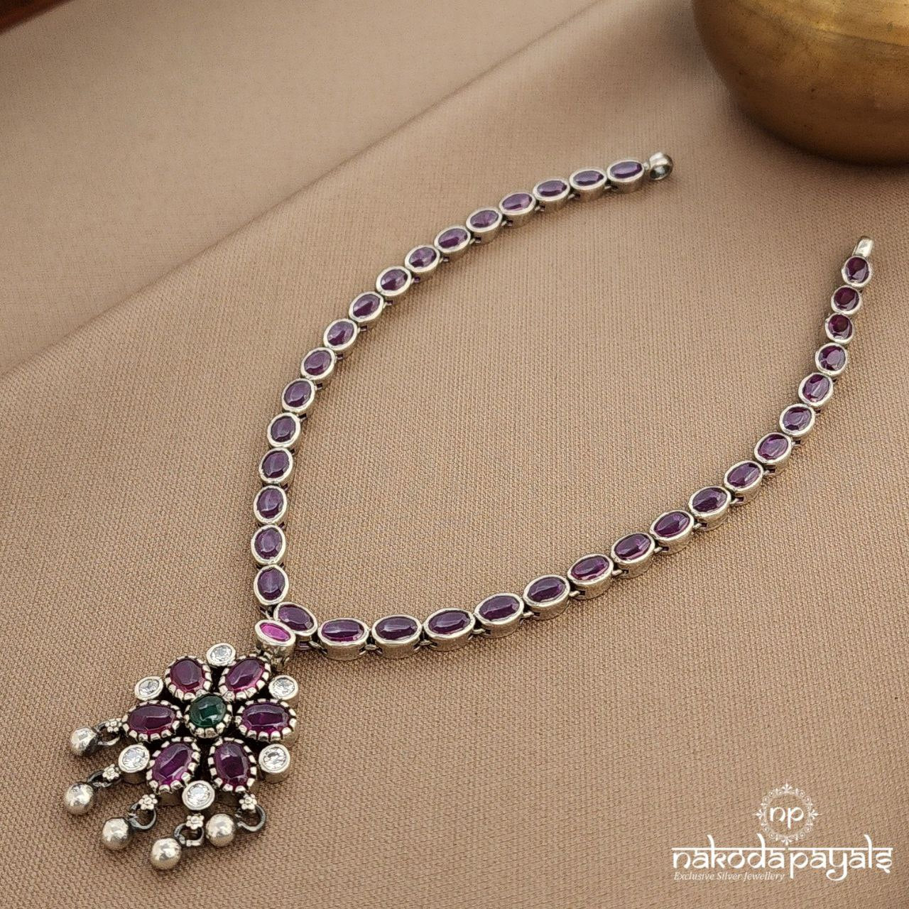 Pink Ball Drop Neckpiece (N11216)