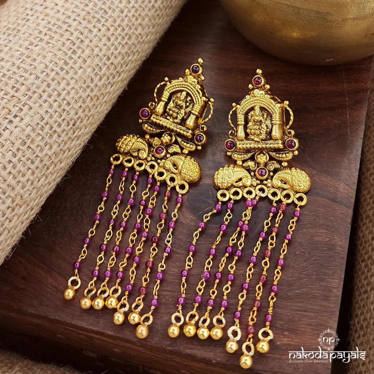 Lakshmi Temple Floral Earrings (Ge9522)