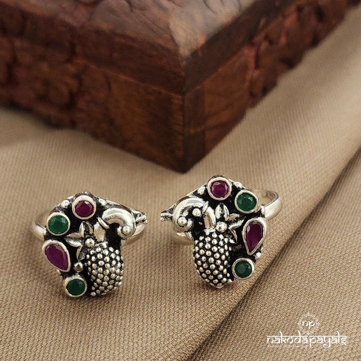 Green Dot Peacock Toerings (T4770)