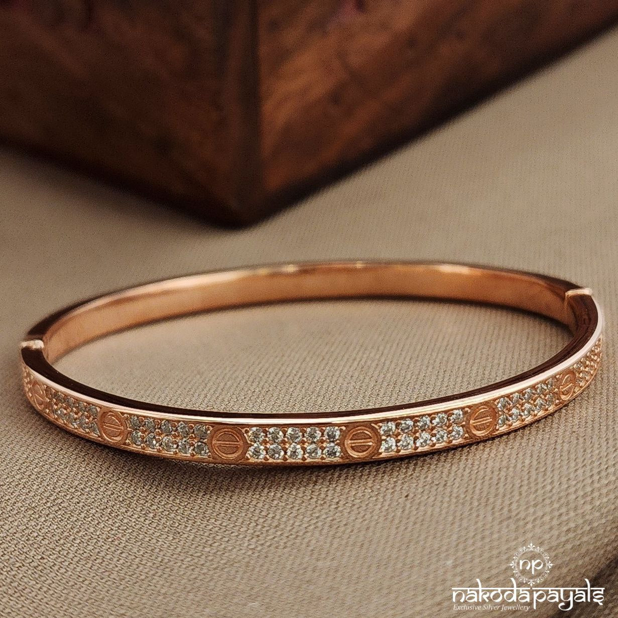 Rose Gold White Kada (St3797)