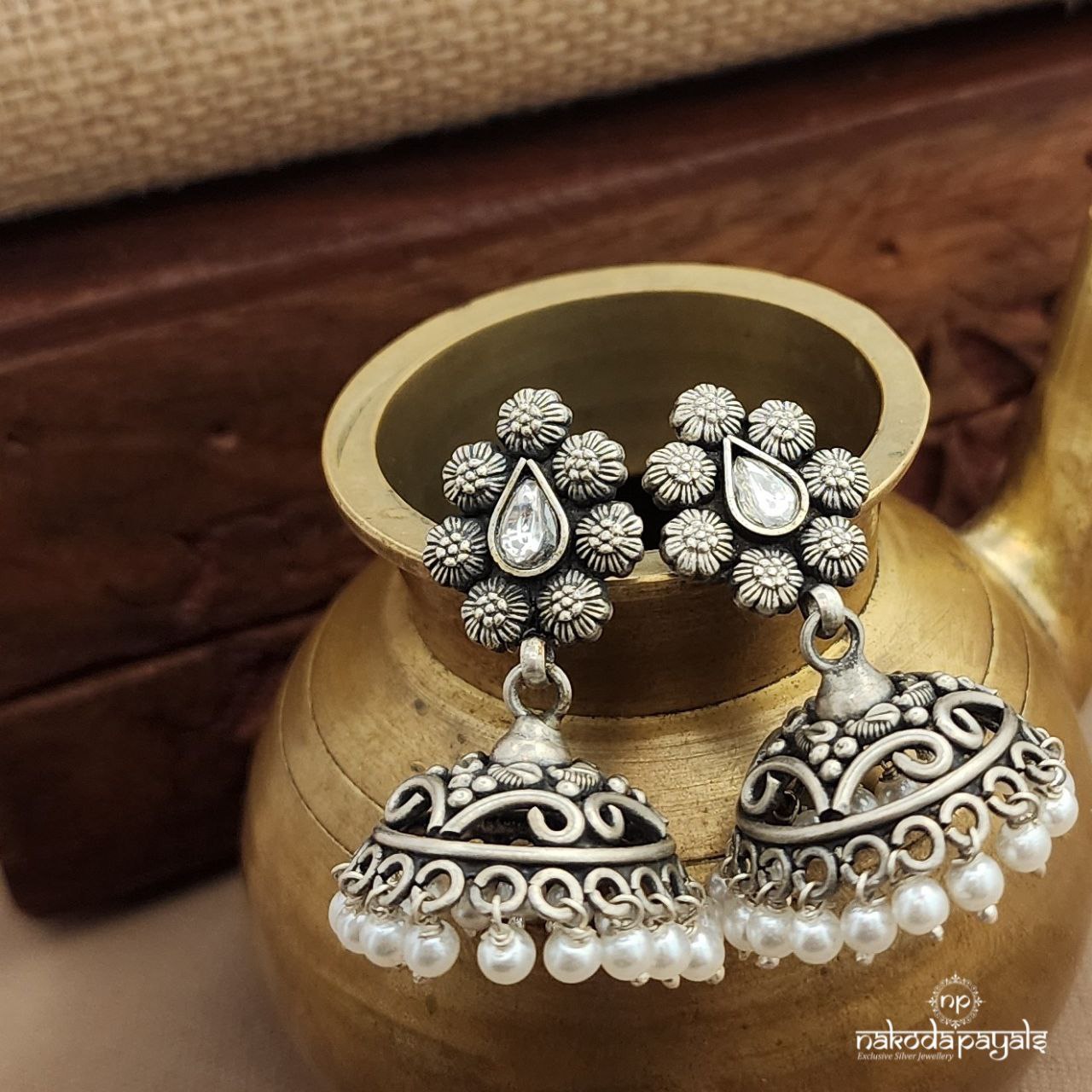 Pearled Drop Jhumka (H2194)