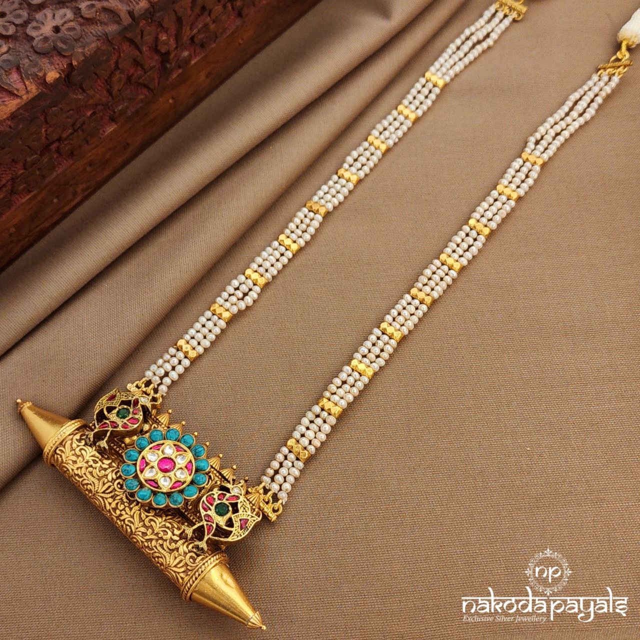 Turquoise Pearled Neckpiece (Gn9952)