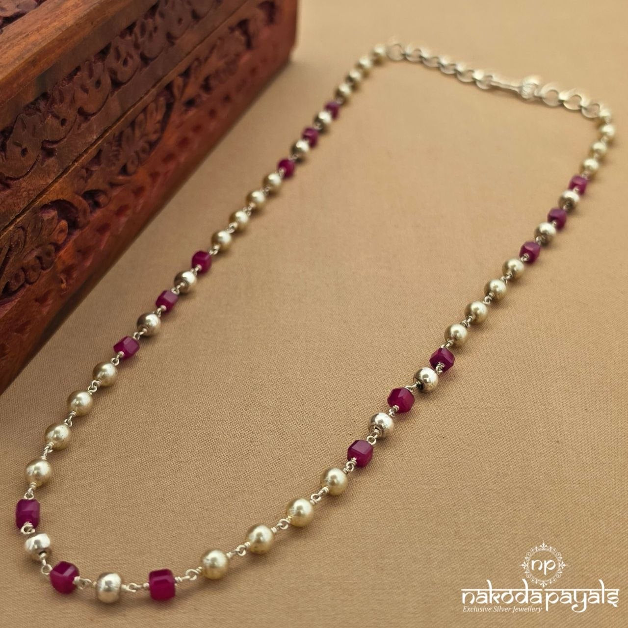 Squares Pink Pearl Neckpiece (N12100)