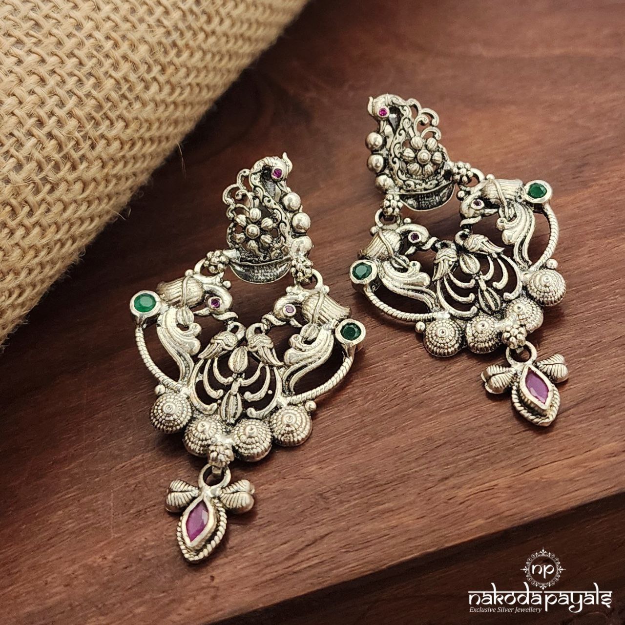 Twin Peacock Kemp Earrings (C3698)