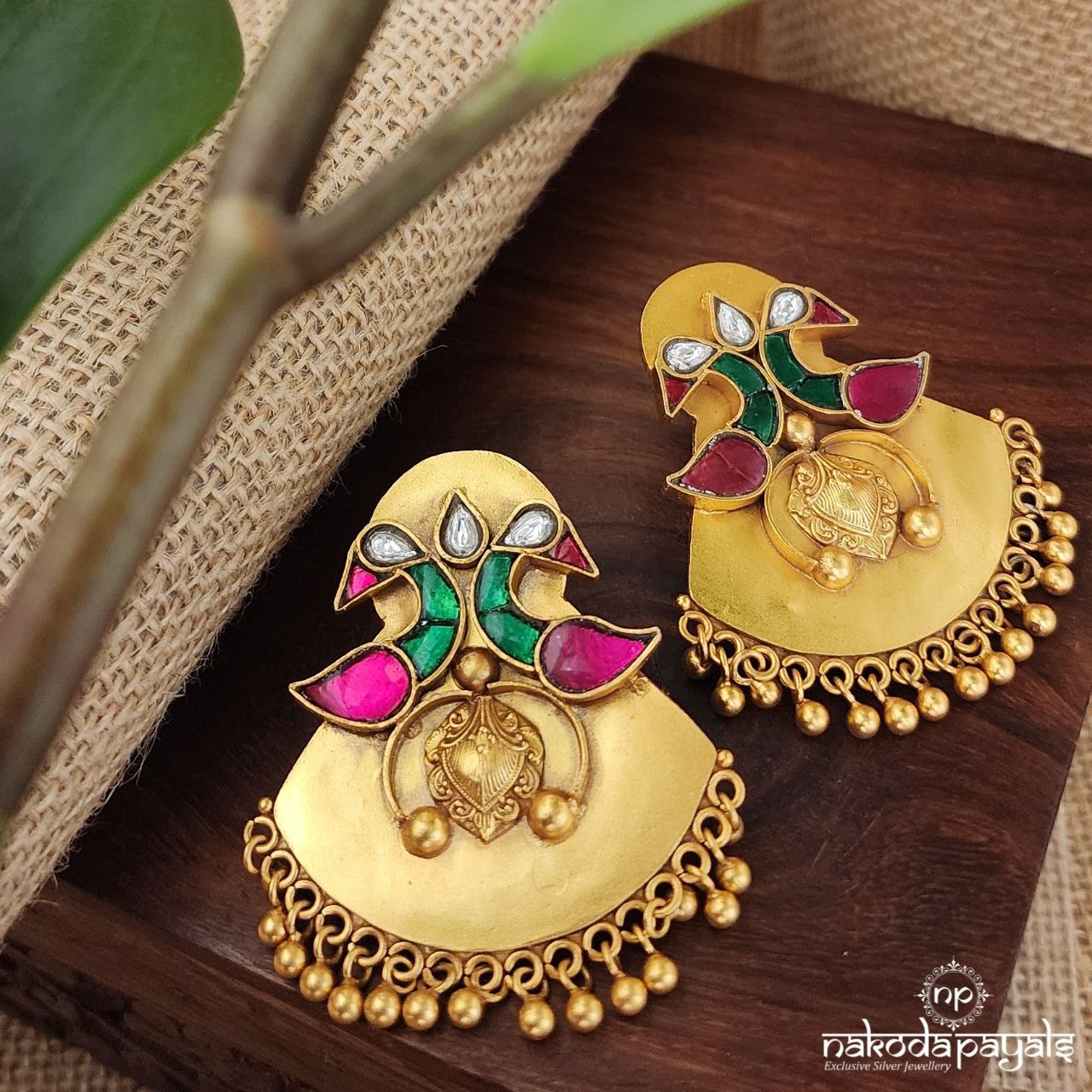 Anti Peacock Moissanite Earrings (Ge8231)