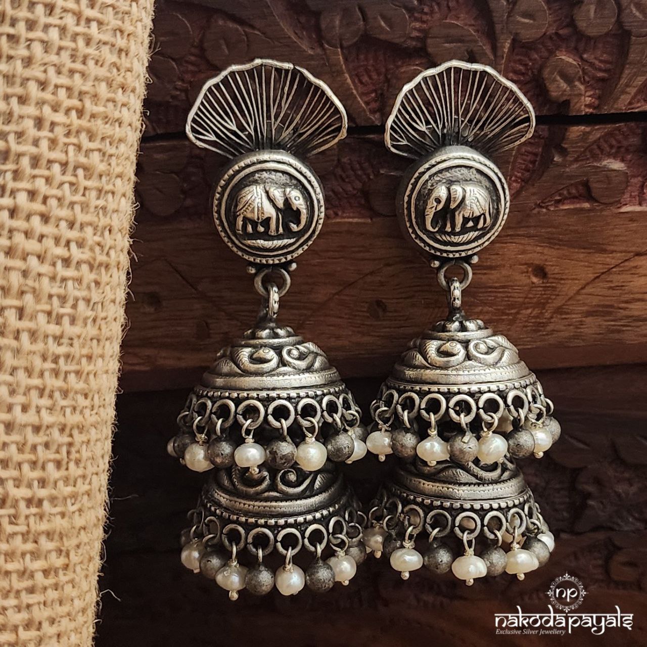 Elephant Double Layer Jhumka (J1474)