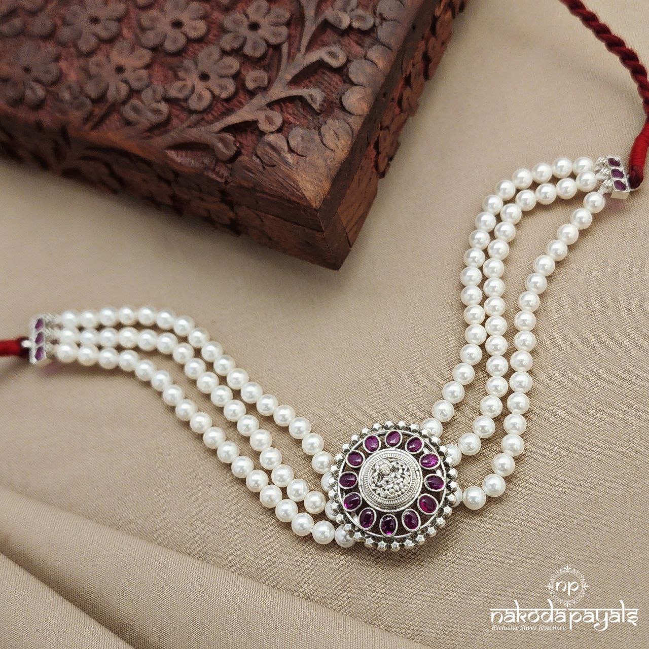 Lakshmi Coin Pearled Choker (N10557)