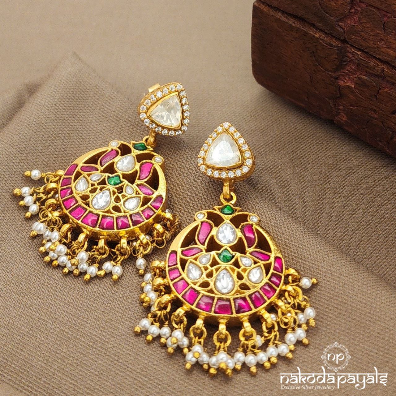 Reversible White & MultiColor Earrings (Ge10161)