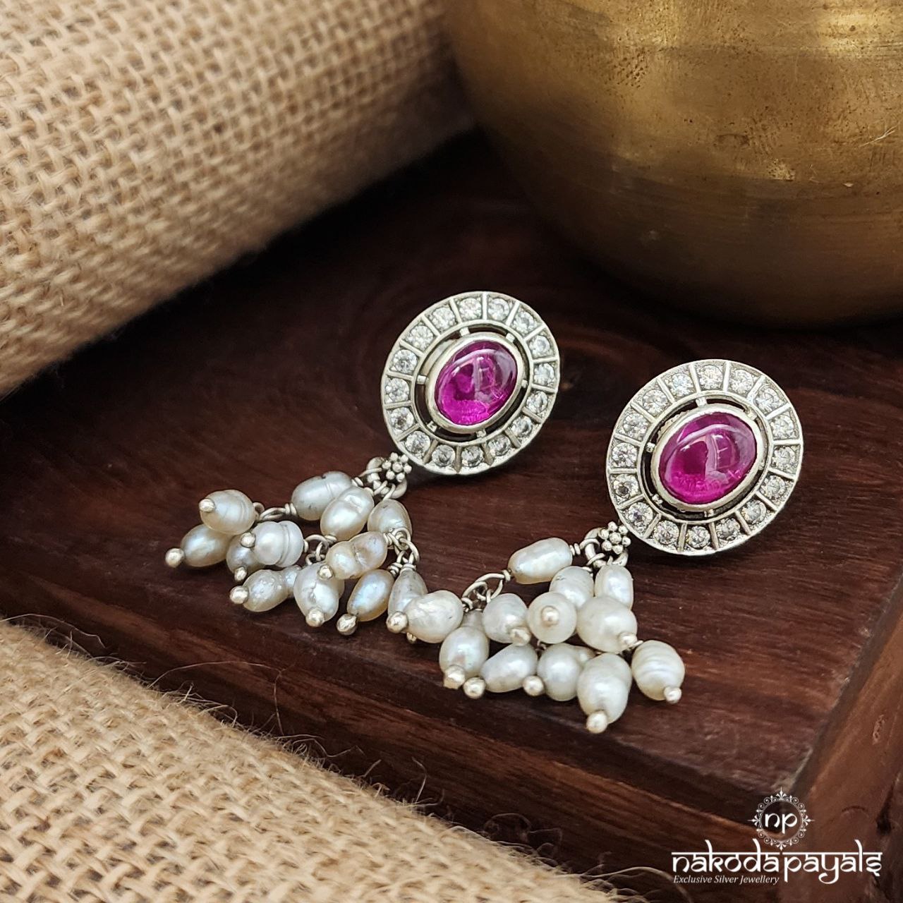 Oval Pink Studs (S3624)