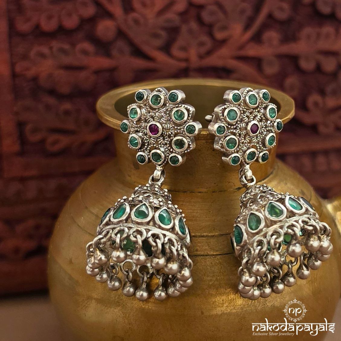 Green Drop Jhumka (J1571)