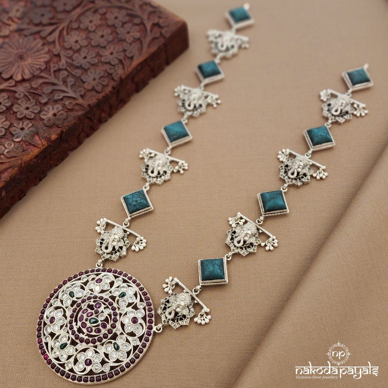 Ganesha Turquoise Neckpiece (N11312)