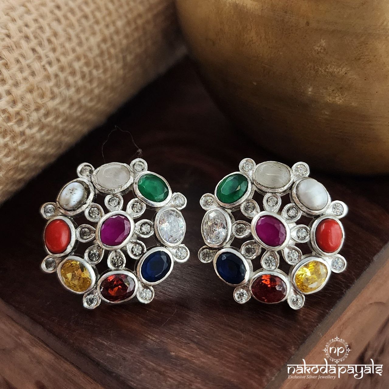 Gleaming Navaratna Studs (S3480)