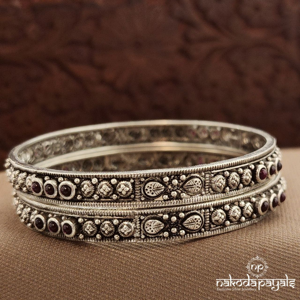 Leafy Pink Bangles (K6237-38)