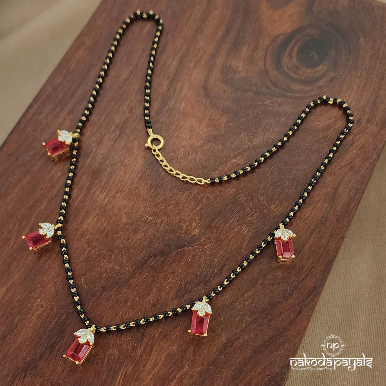 Rectangular Red Mangalsutra (Ms0597)