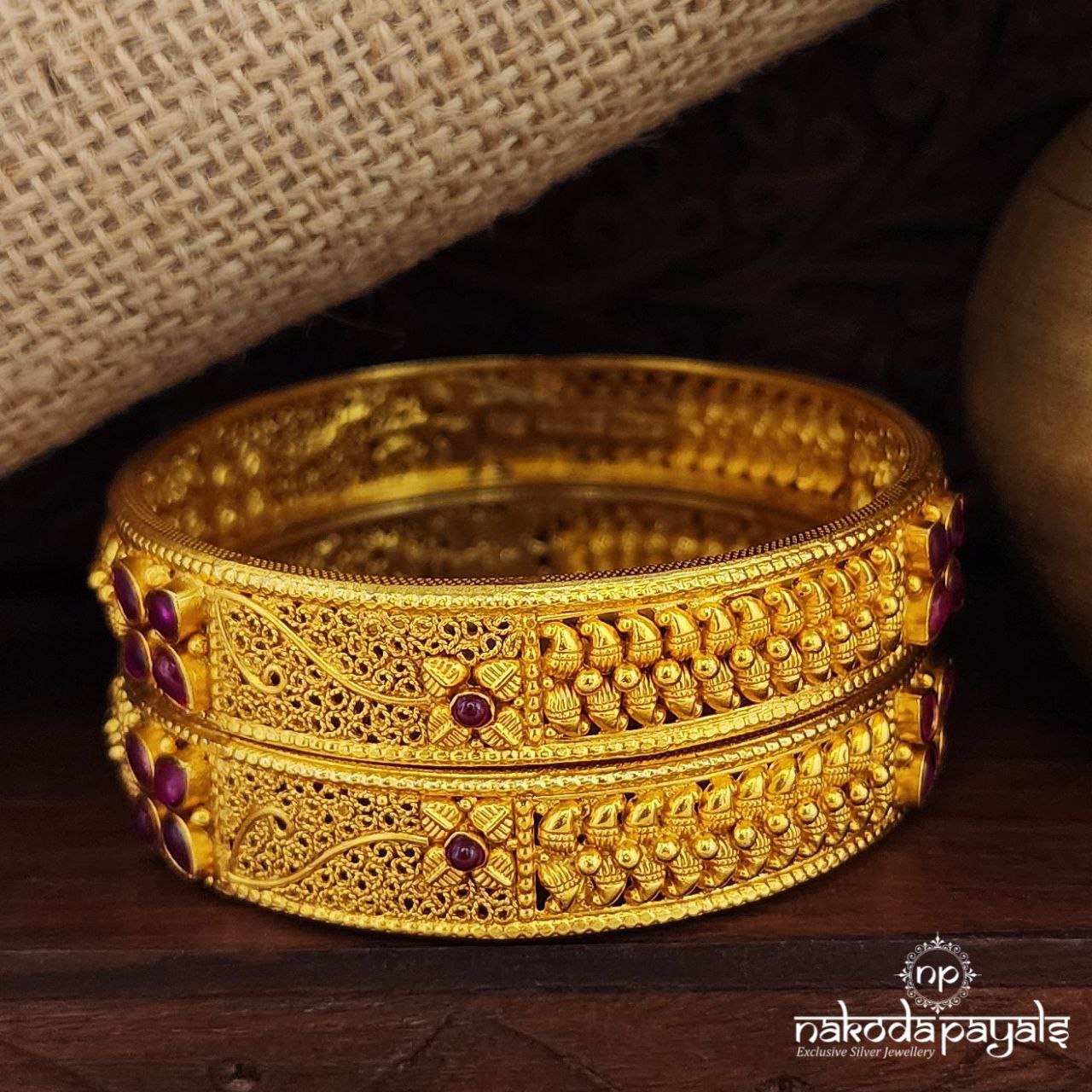 Elegant Pink Bangles Pairs (2.4) (Gk3143)