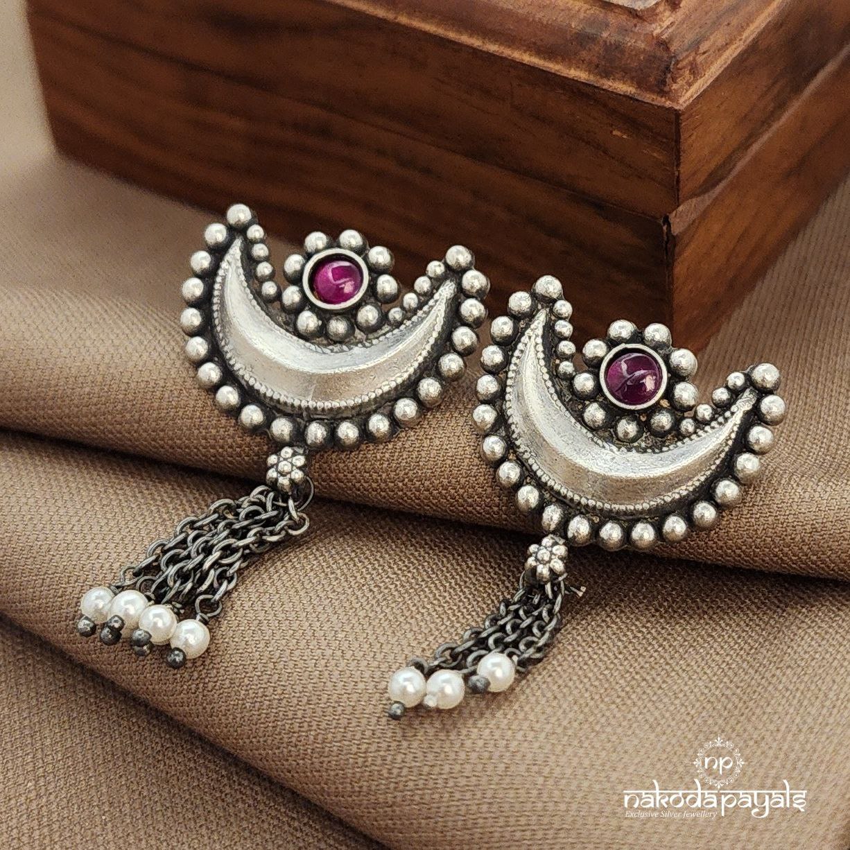 Pink Half Moon Earrings (C3818)