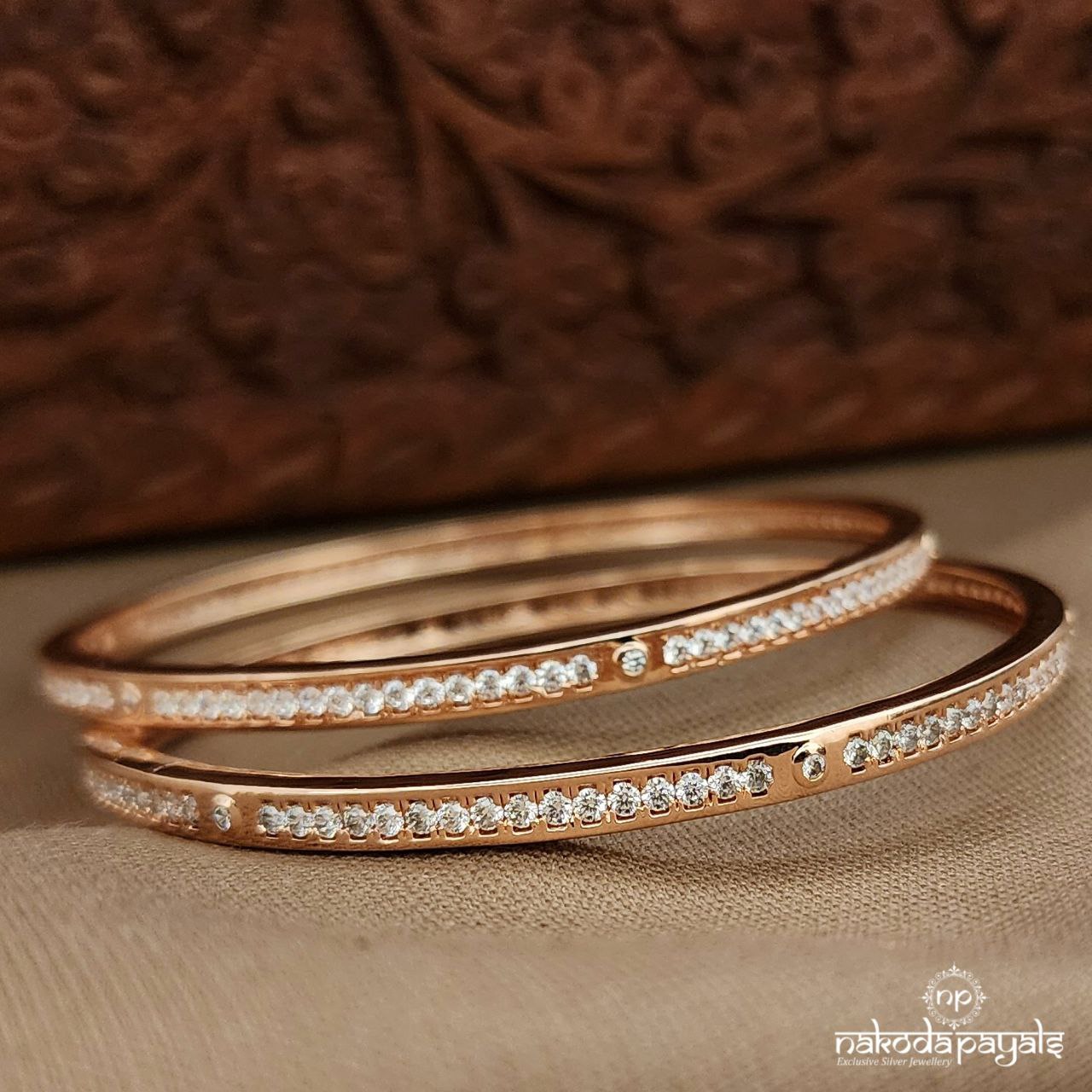 CZ White Bangle Pair (St3896-98)