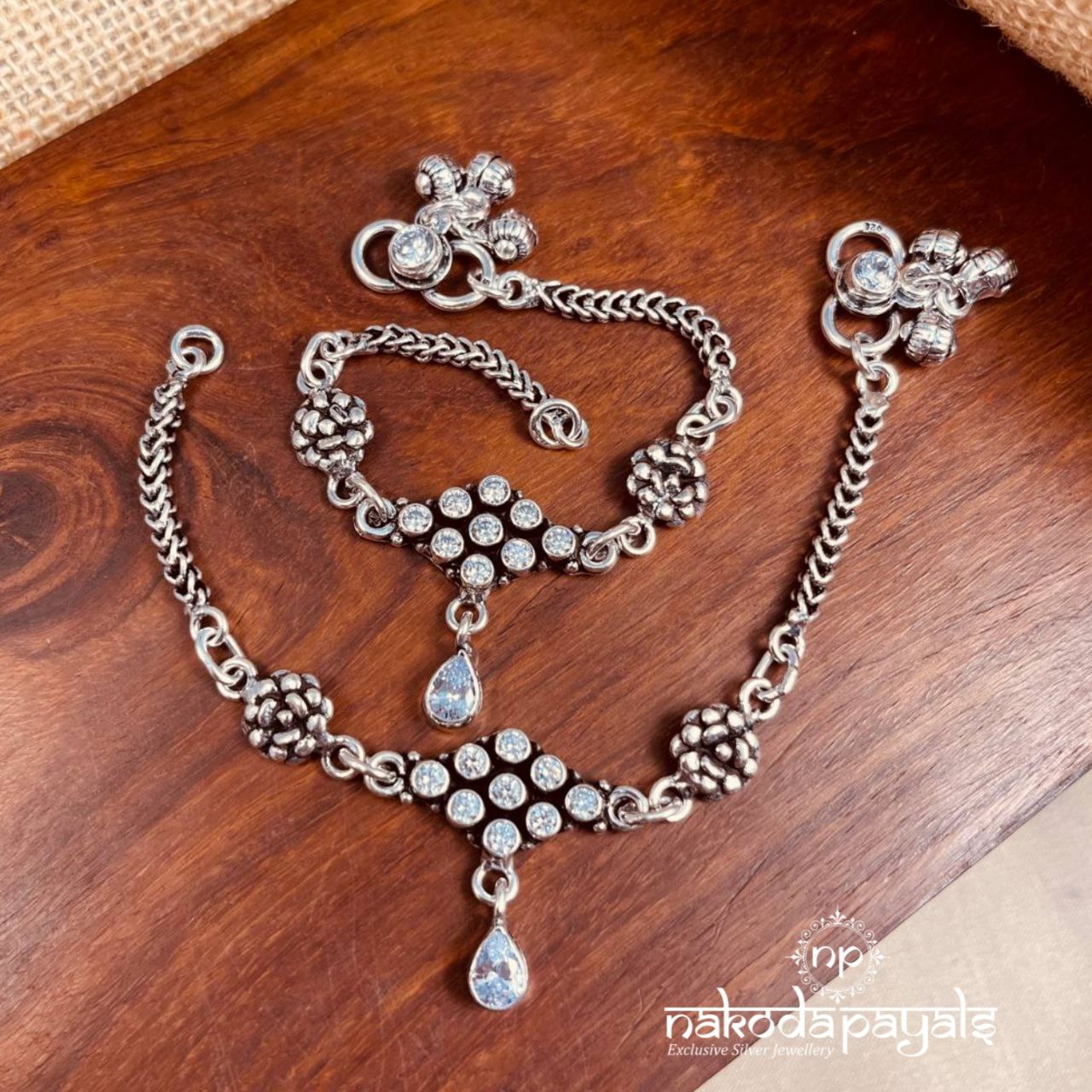 Graceful White Drop Baby Anklets (Ka9278)