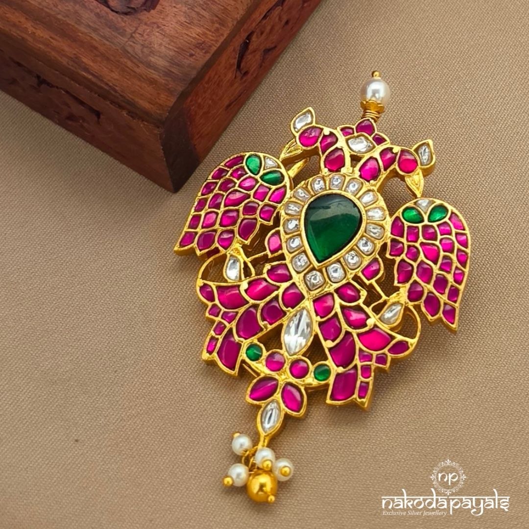 Pink Kundan Gandaberunda Pendant (Gp2370)
