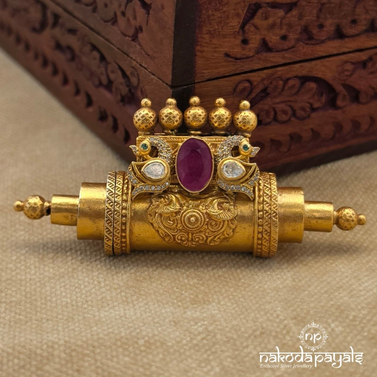 Pink Dot Peacock Tabiz Pendant (Gp2656)