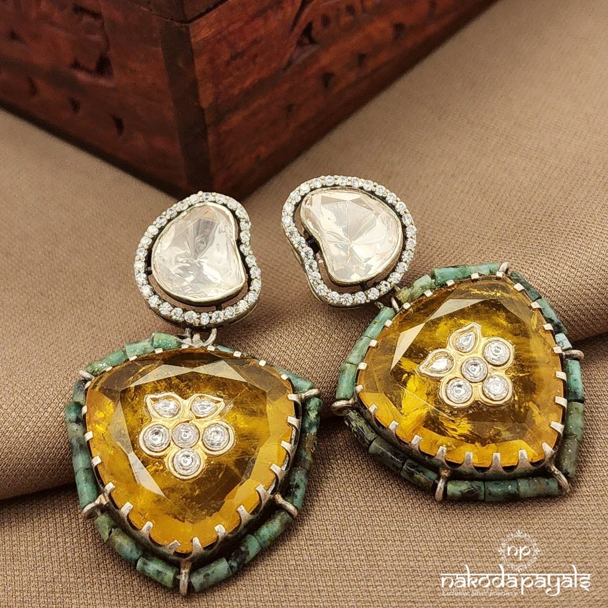 Yellow Moissanite Earrings (C3887)
