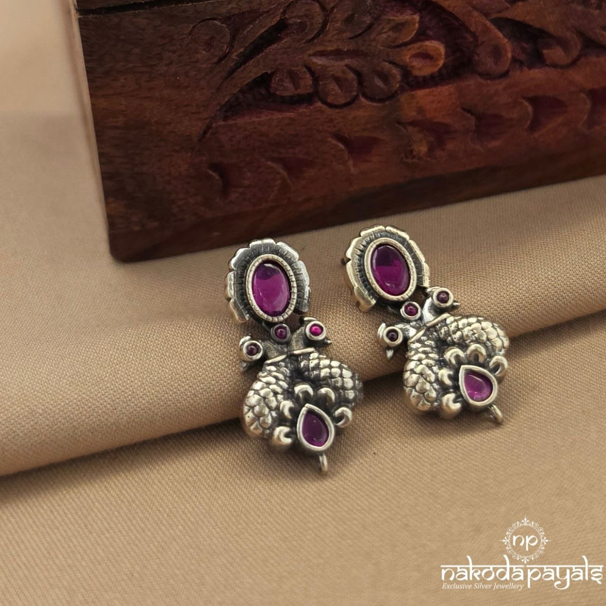 Twin Peacock Drop Chandbali (C4287)