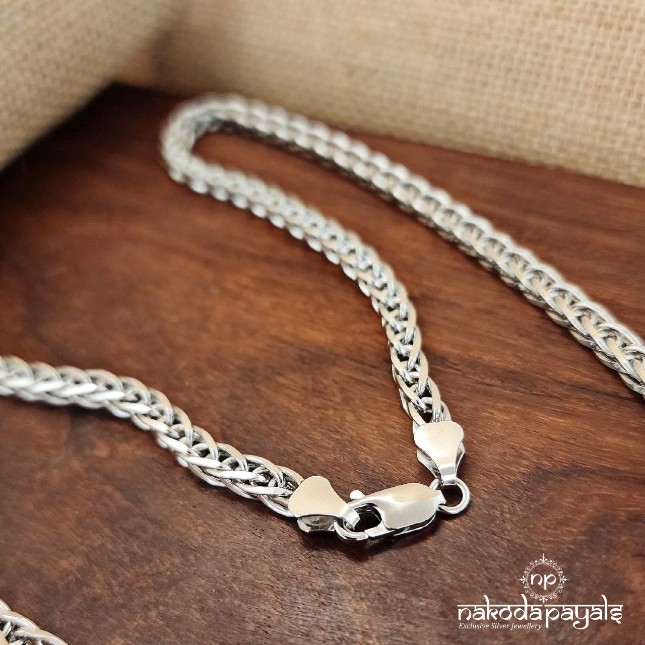 Multi Linked Rhodium Neckchain (N8945)