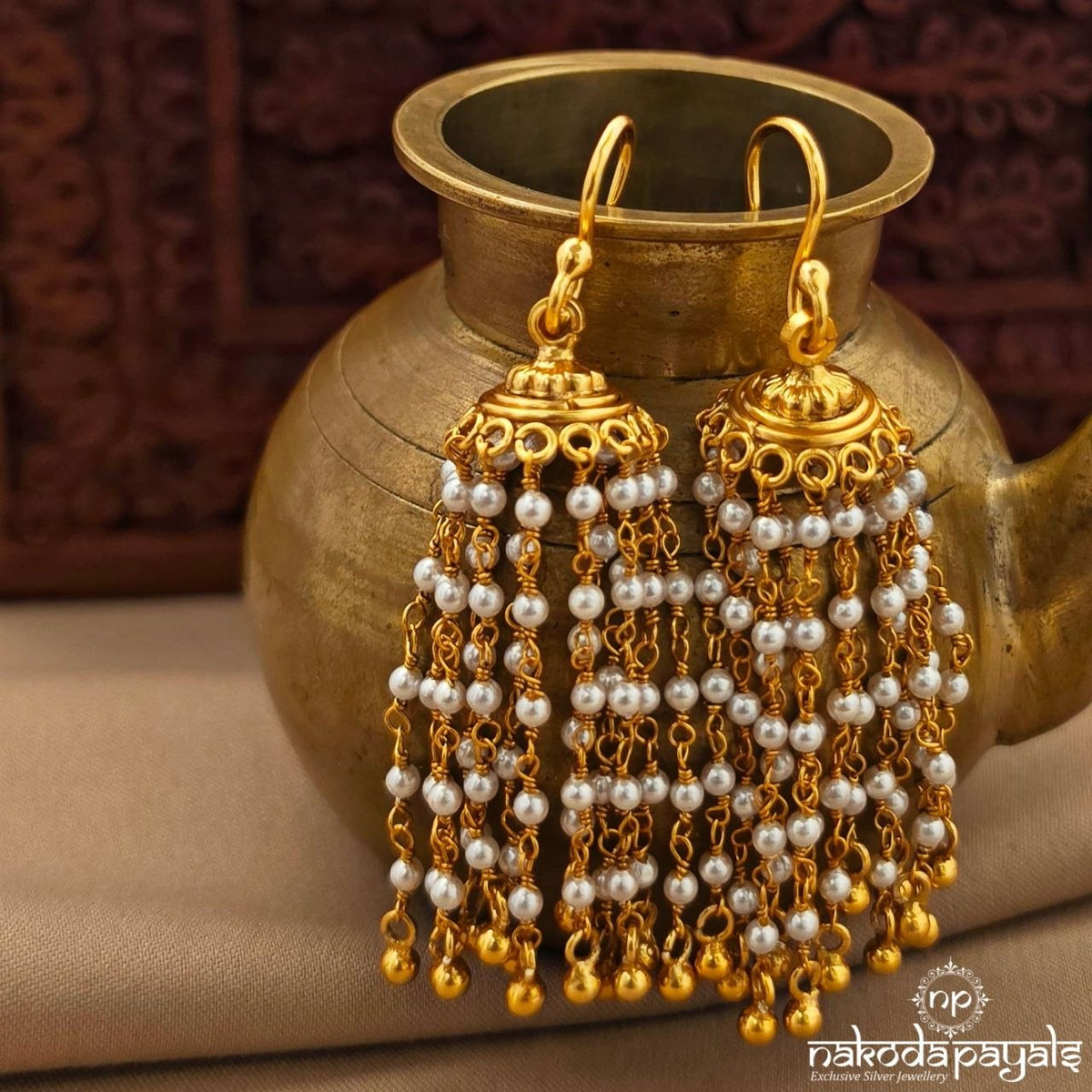 Pearl Drop Jhumka (Ge11408)