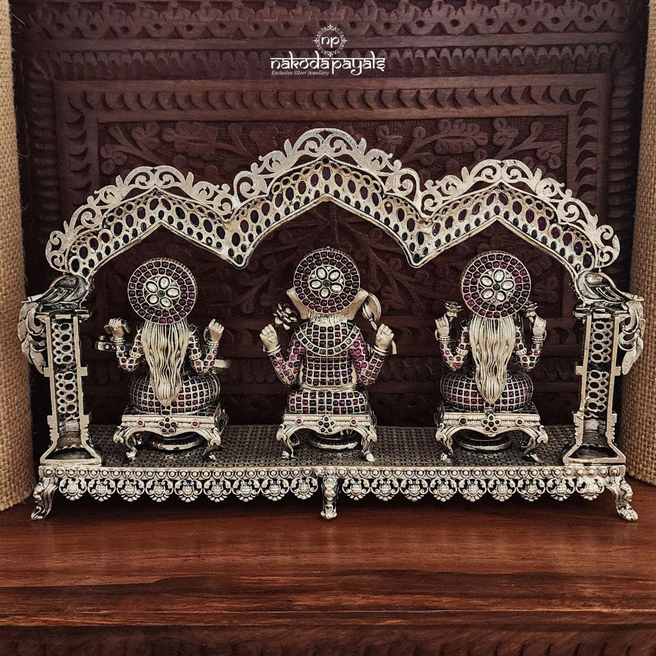 Lakshmi Ganesha Saraswati Trio Solid Idol (Aa0555)