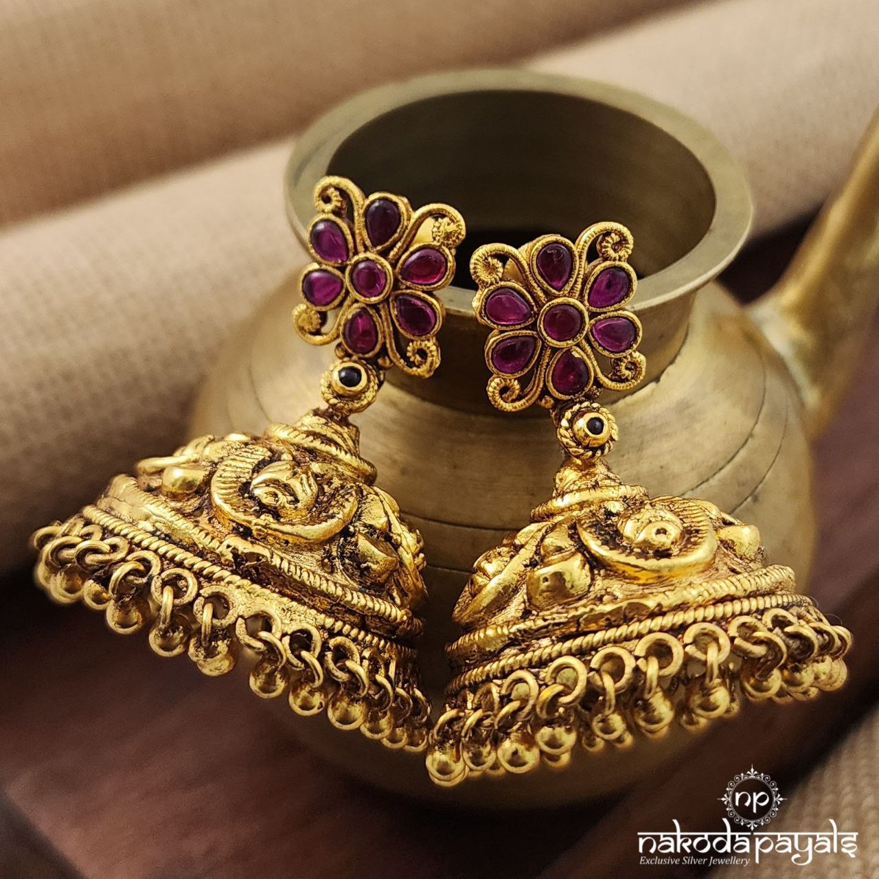 Square Pink Jhumka (Ge8706)