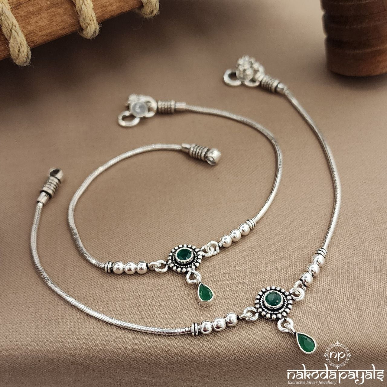 Green Circular Anklets (A6560)