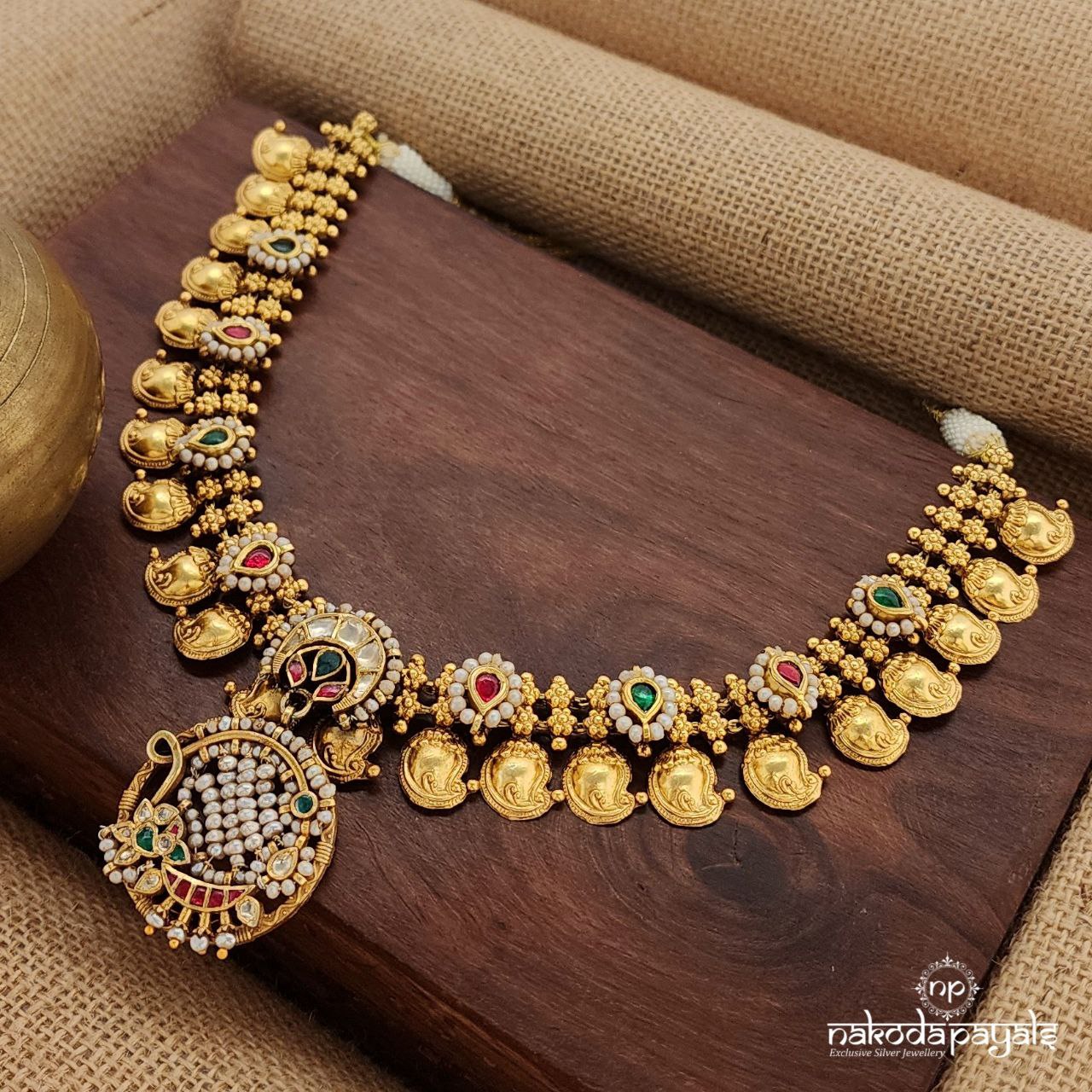Mango Drop Kemp Kundan Neckpiece (Gn9314)
