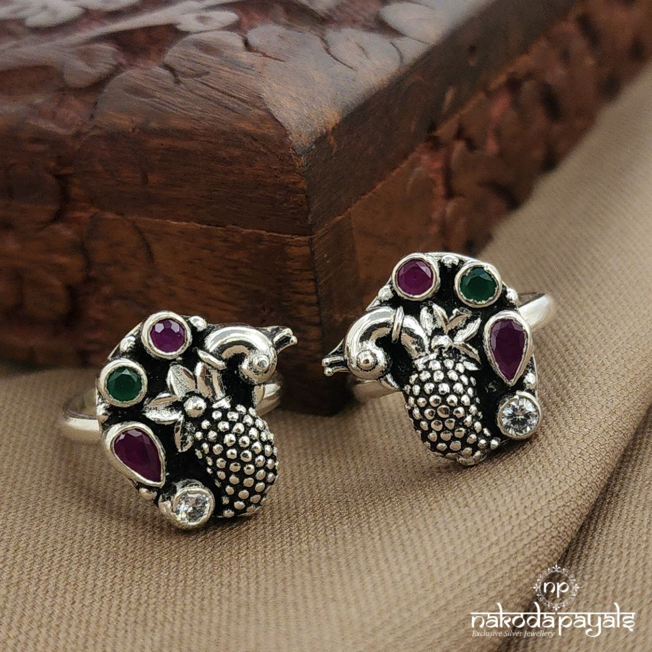 White Dot Peacock Toerings (T4771)