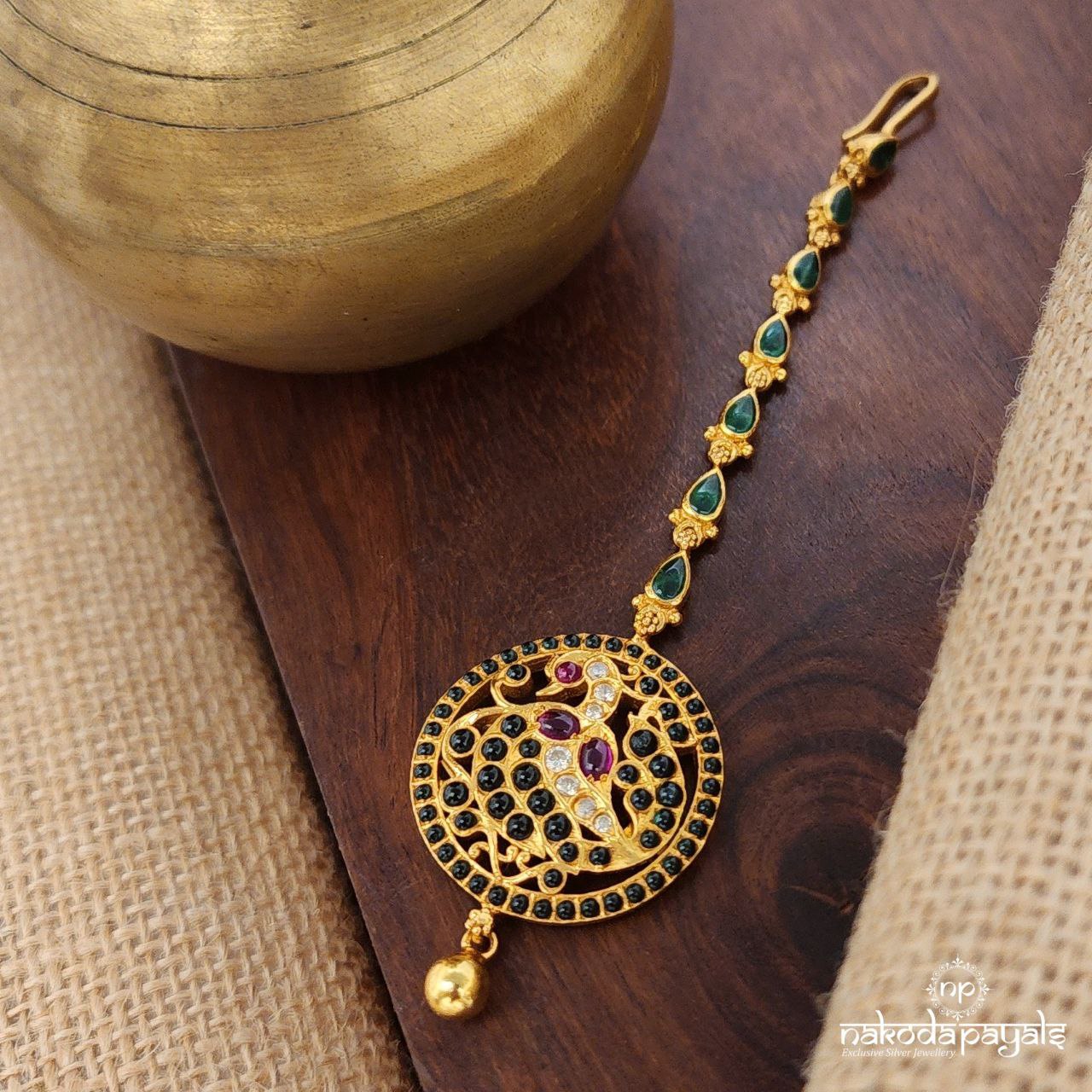 Circular Green Maang Tika (Gm0927)