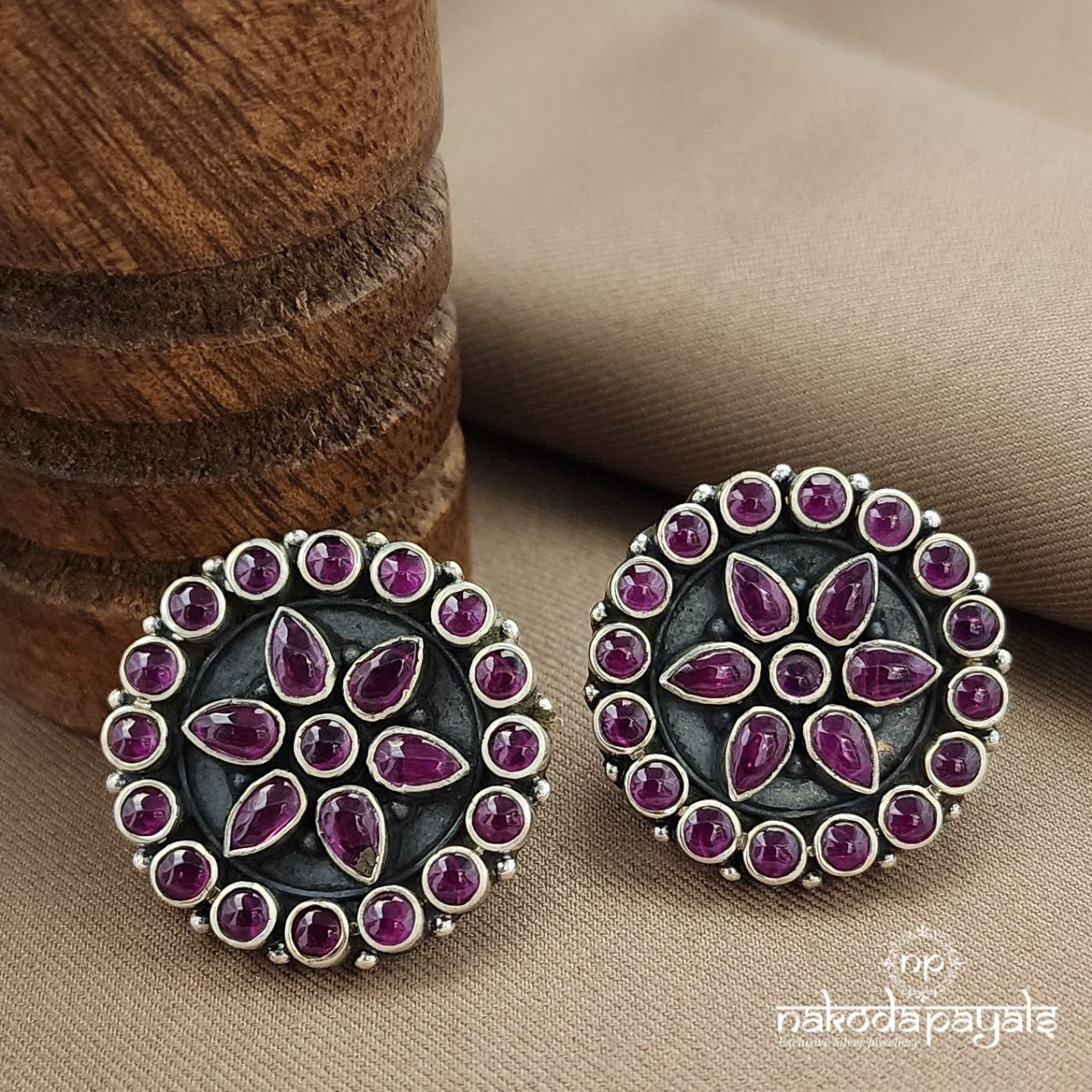 Circular Pink Studs (S3593)