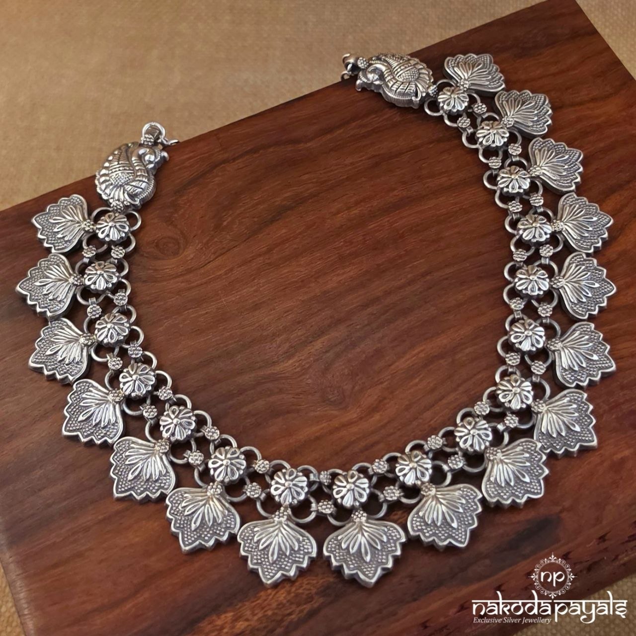 Peacock Leafy Floral Neckpiece (N12062)