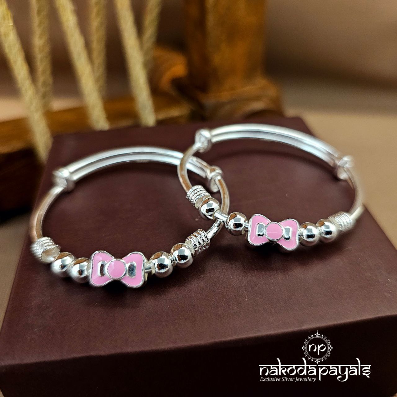 Pink Bow Kada Pair (Ka9446)