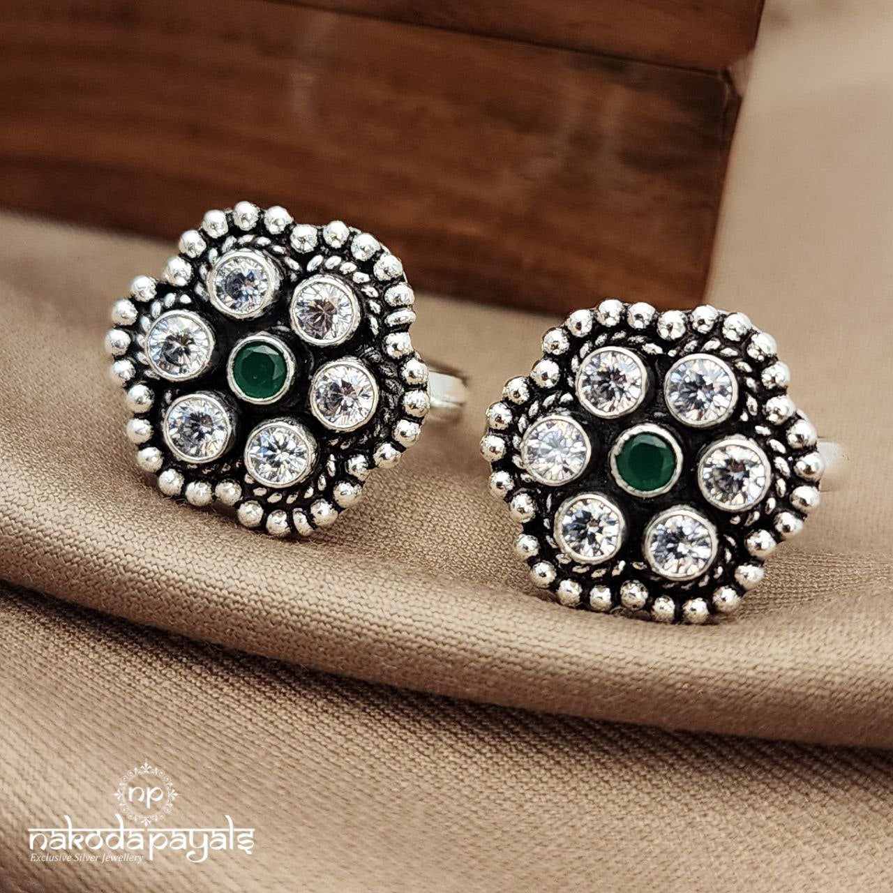 Hexagon Green Toerings (T4638)