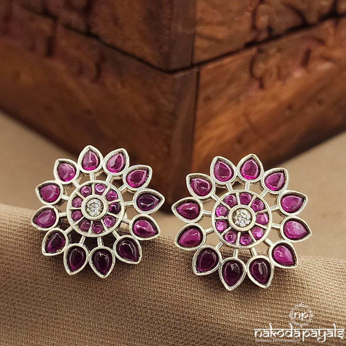 Pink Floral Studs (S3765)
