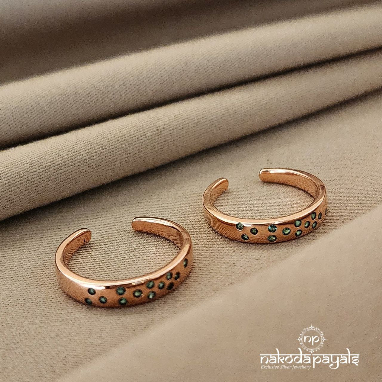 Rose Gold Green Toerings (T4236)