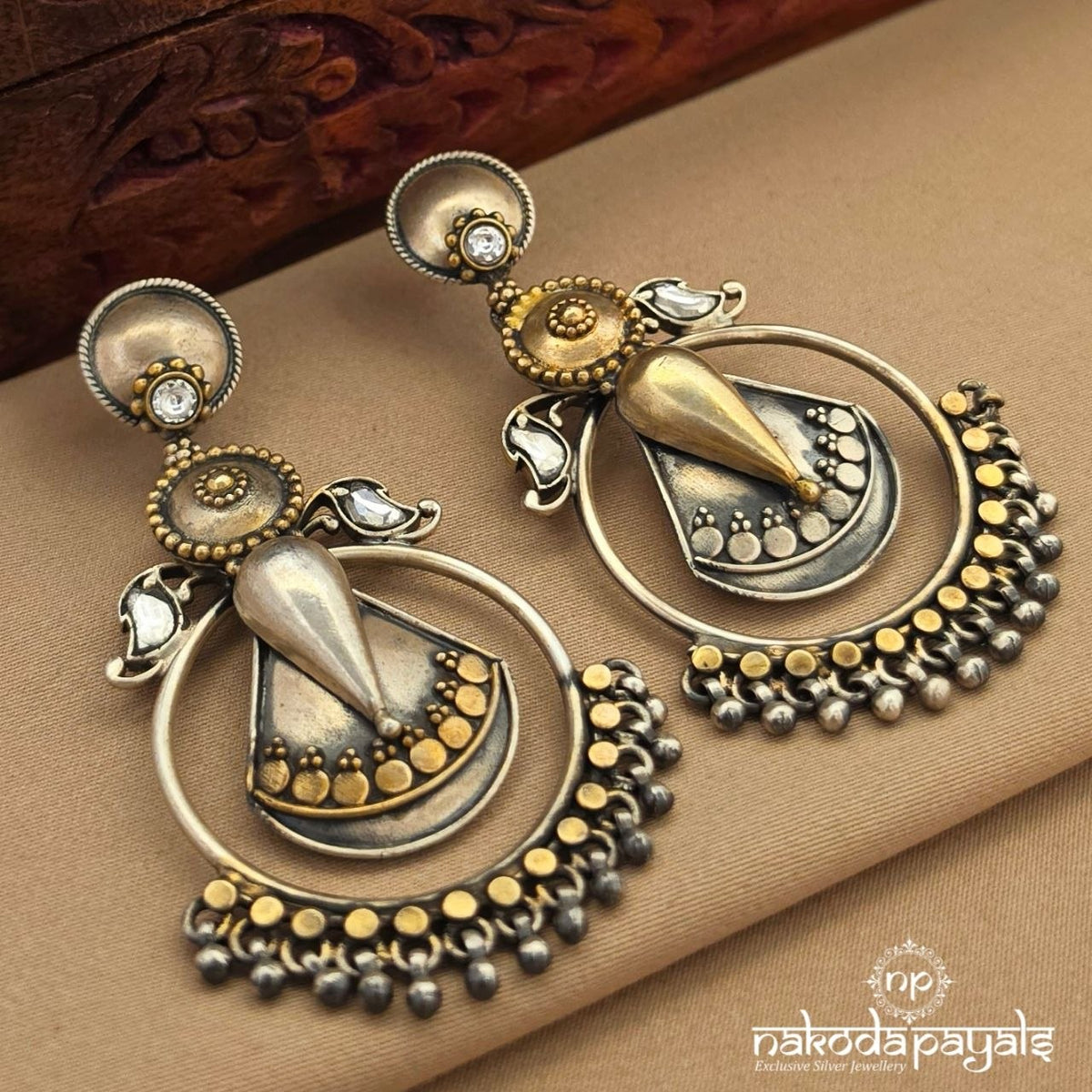 Statement Dual Tone Chandbali (C4312)